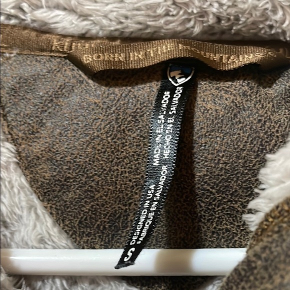 Womens Kuhl Tan Beige Stone Flight Fleece Pullover Hidden Hoodie Sweater - Picture 4 of 7